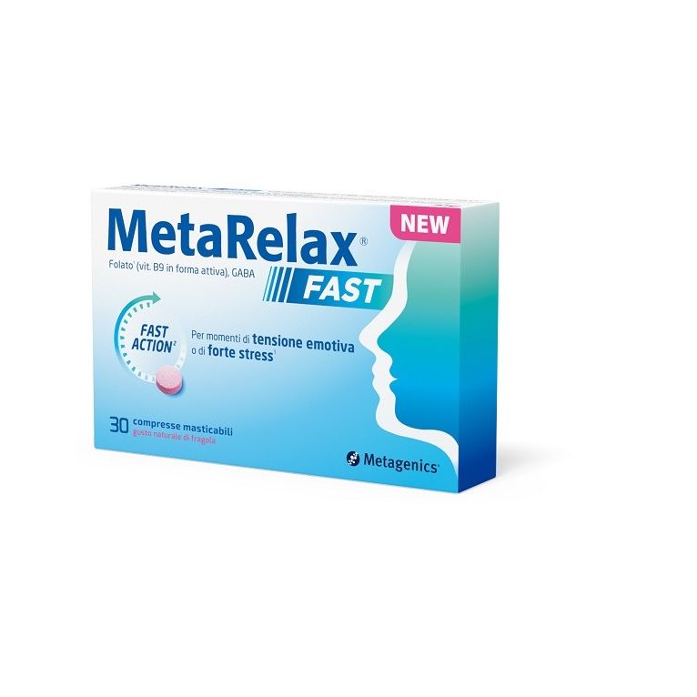 metarelax fast 30 compresse masticabili gusto naturale di fragola senza glutine senza lattosio con edulcoranti