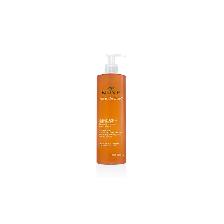 nuxe reve de miel gel detergente viso e corpo 400 ml