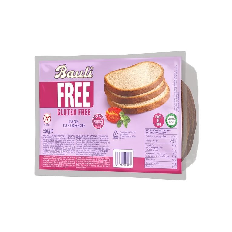 bauli free pane casereccio 220 g