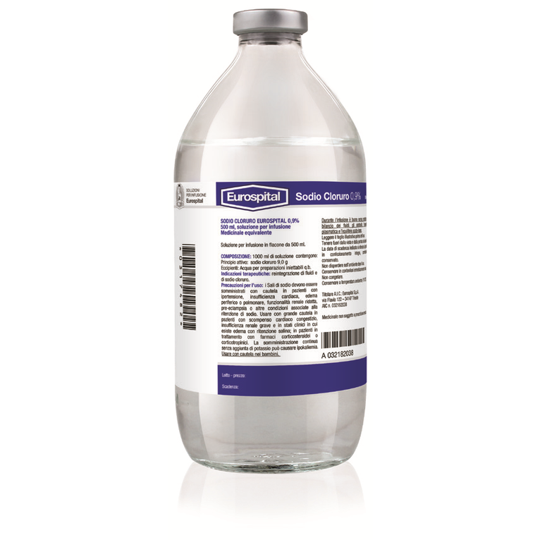 sodio cloruro (eurospital) 1 flacone 500 ml 0,9%