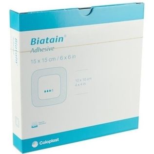 MEDICAZIONE BIATAIN IN SCHIUMA DI POLIURETANO ASSORBENTE CONBORDO ADESIVO 7,5X7,5CM 10 PEZZI
