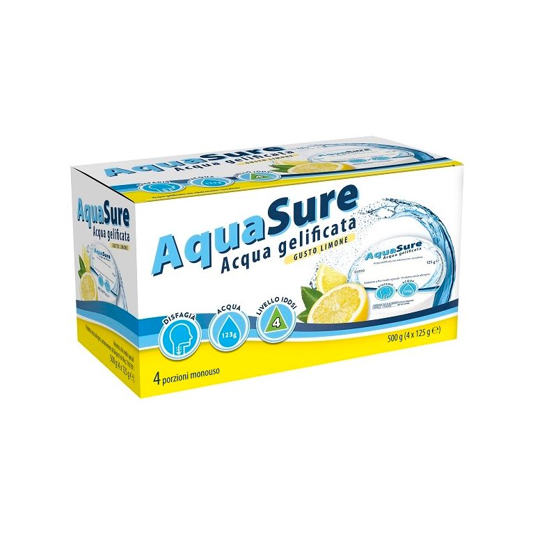 aquasure acqua gelificata limone edulcorata multipack 4 pezzi da 125 g
