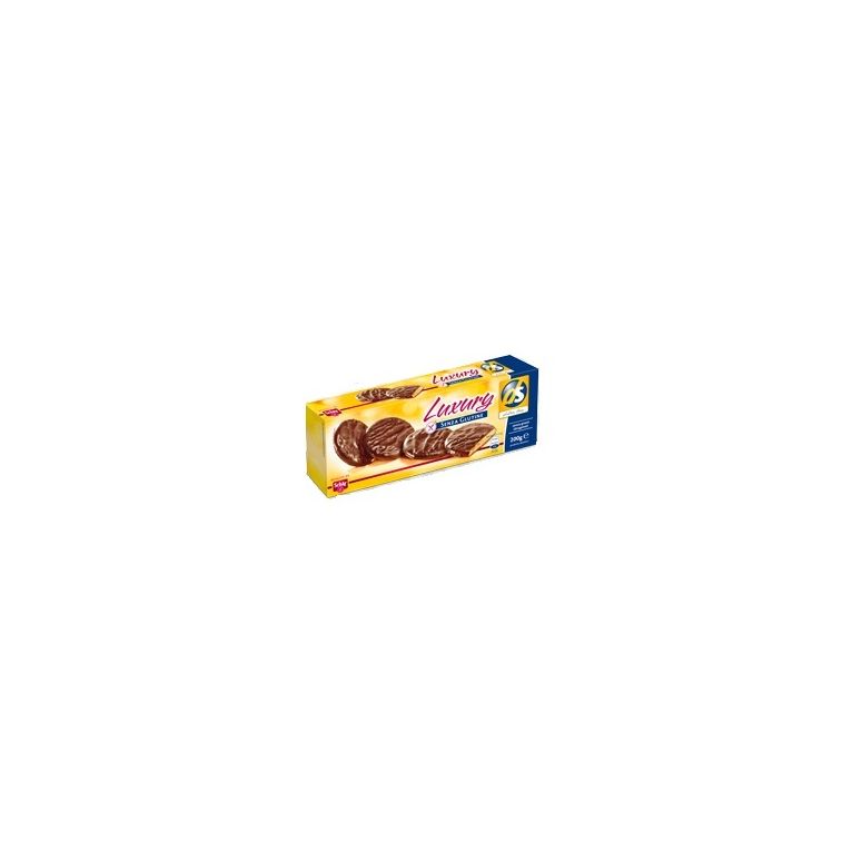 schar luxury biscotti di pasta frolla ricoperti di cioccolato al latte 200 g
