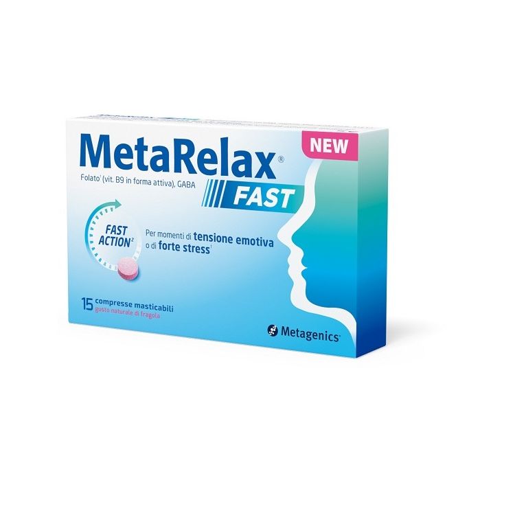 metarelax fast 15 compresse masticabili gusto naturale di fragola senza glutine senza lattosio con edulcoranti