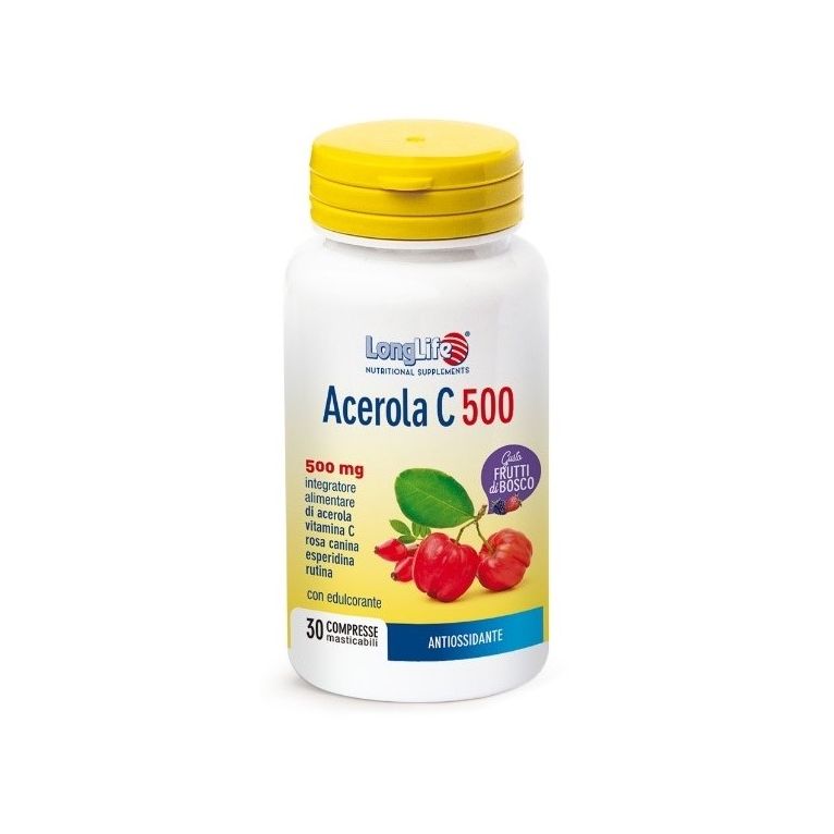 longlife acerola c500 frutti di bosco 30 compresse masticabili