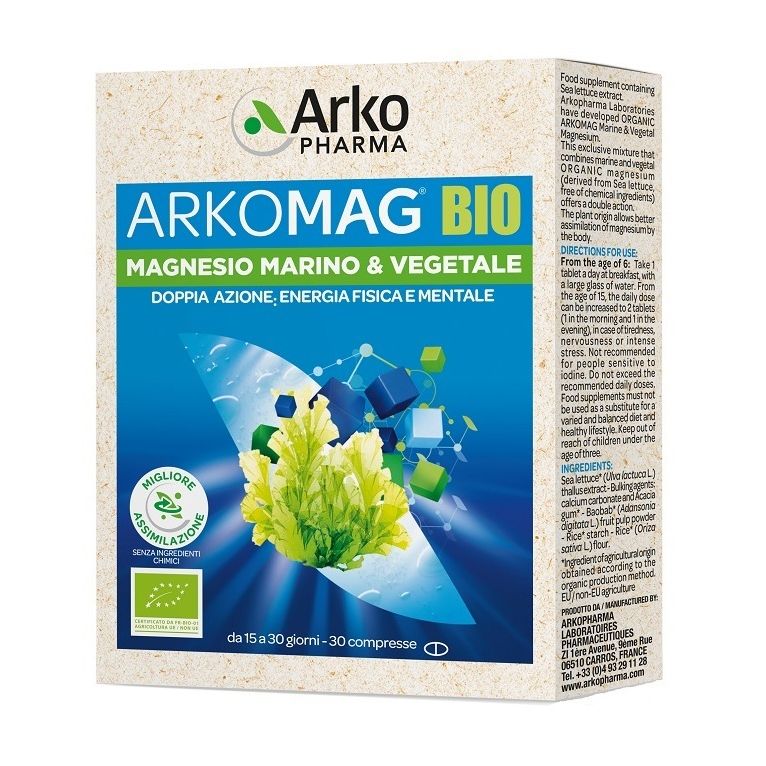 arkomag bio magnesio marino & vegetale 30 compresse