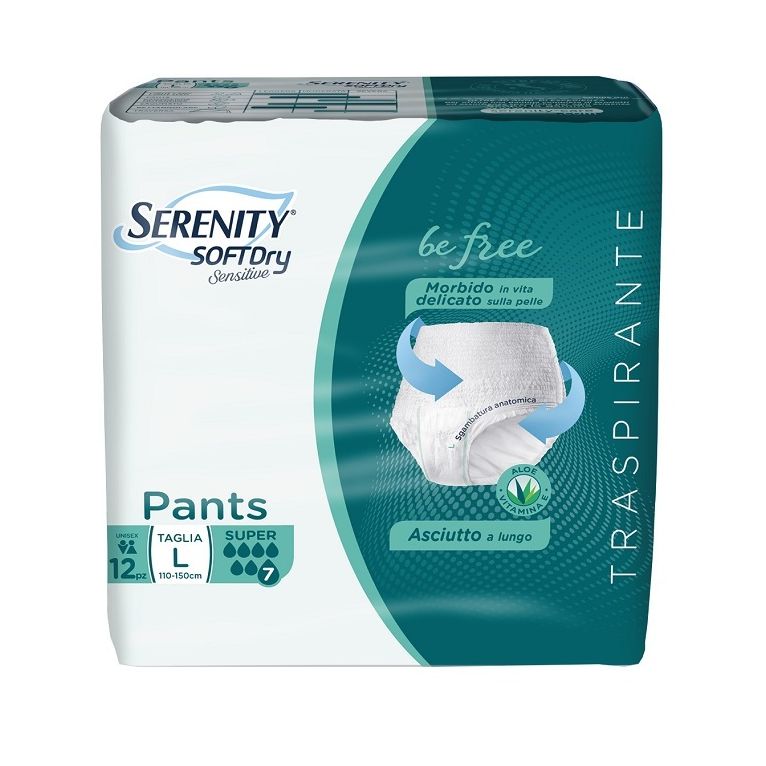 serenity pants sd sensitive be free super l 12 pezzi