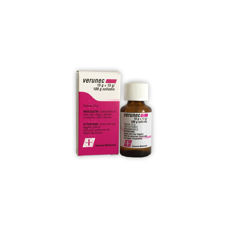 verunec collodio soluz cutanea 15 g + 15 g/100 g