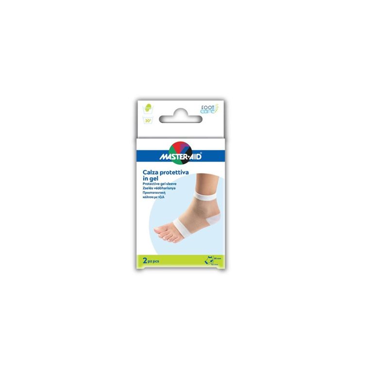 calza con protezione master-aid footcare idratante in gel/tessuto per talloni 2 pezzi f1