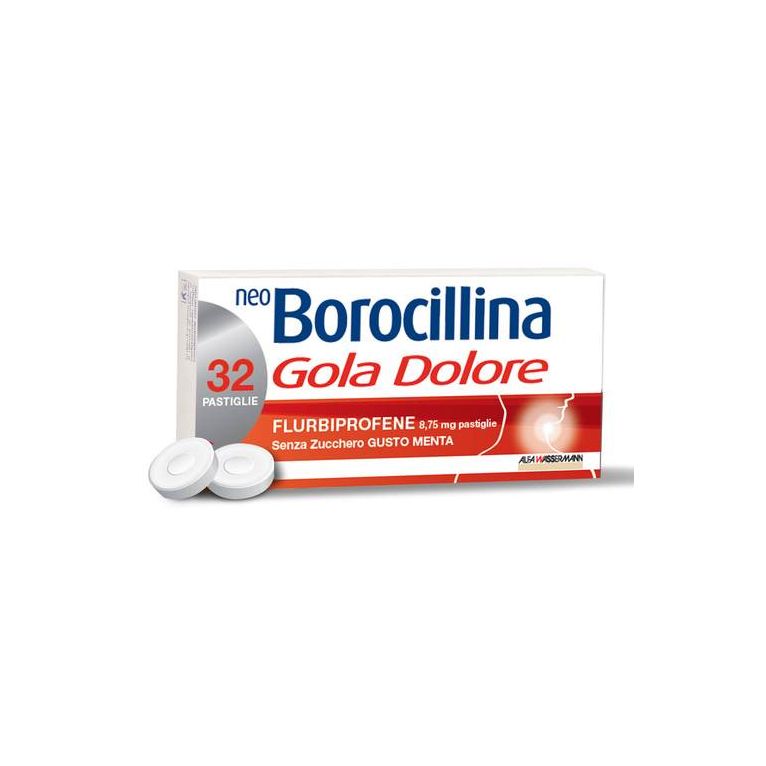 neoborocillina gola dolore 32 pastiglie 8,75 mg menta senzazucchero
