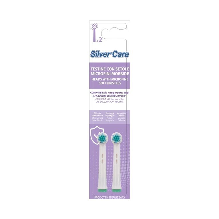 silvercare sensitive 2 testine ricambio compatibili oral b