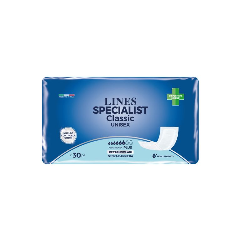 pannolone rettangolare lines specialist classic senza barriera 30 pezzi