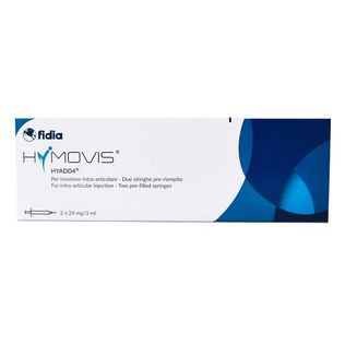 SIRINGA INTRA-ARTICOLARE PRERIEMPITA HYMOVIS HYADD4 ESADECILLAMIDE ACIDO IALURONICO 24MG/3ML 2 PEZZI DA 3 ML NON STERILIZZATO A ETO