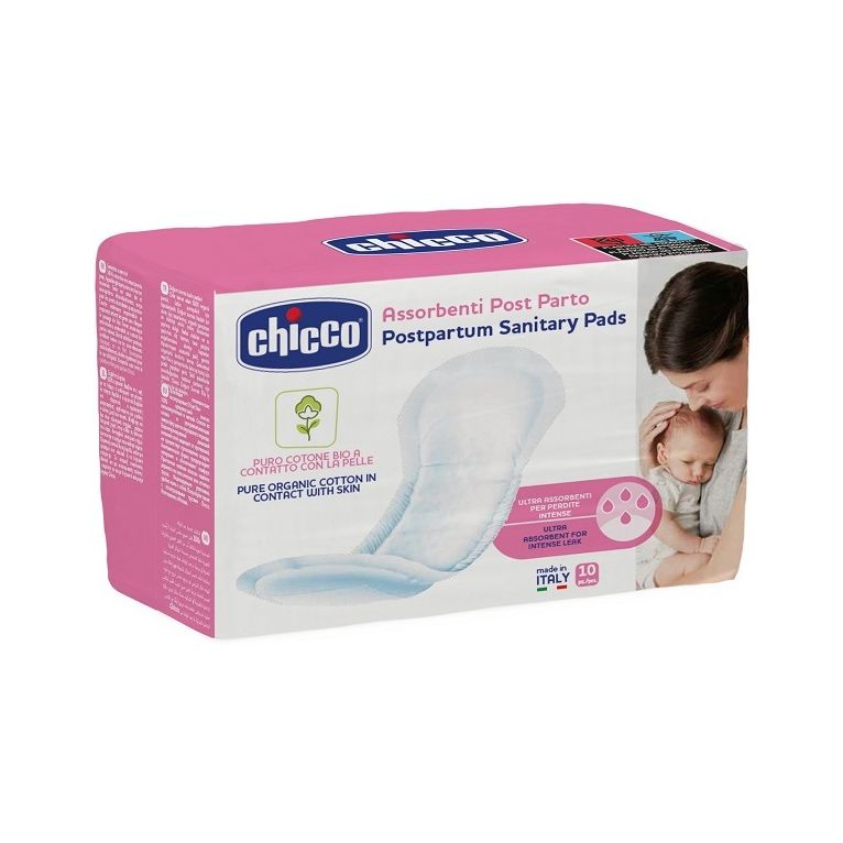 chicco assorbenti postparto bio cotone 10 pezzi