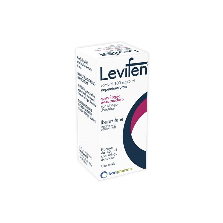 levifen orale sosp 150 ml 100 mg/5 ml gusto fragola senza zucchero