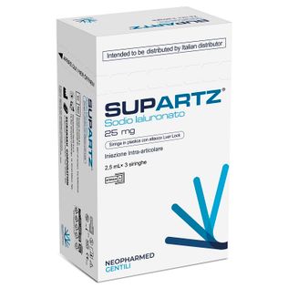 SIRINGA PRERIEMPITA INTRA-ARTICOLARE SUPARTZ ACIDO IALURONICO 25 MG 2,5 ML 3 PEZZI