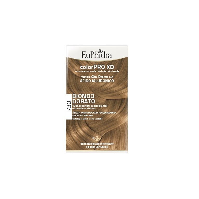 euphidra colorpro xd 730 biondo dorato gel colorante capelliin flacone + attivante + balsamo + guanti