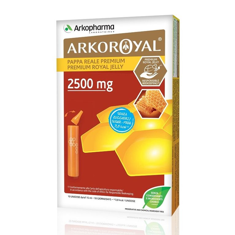 arkoroyal pappa reale 2500 mg senza zucchero 10 fiale