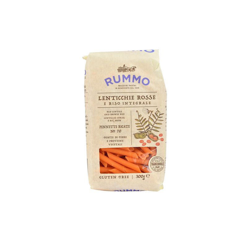 rummo pennette rigate n 70 lenticchie rosse e riso integrale300 g