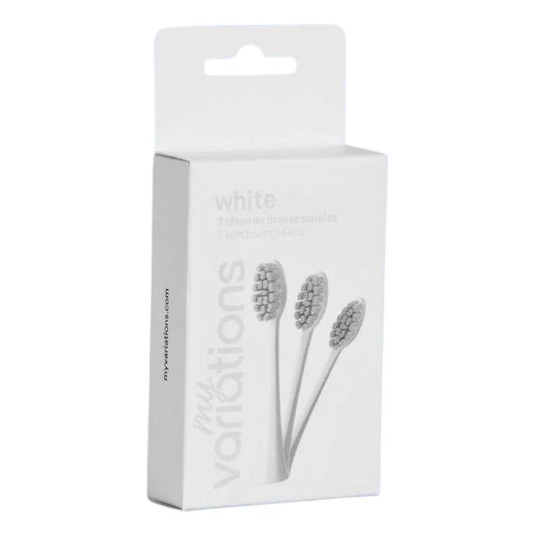 myvariations pack 3 testine spazzolino bianche