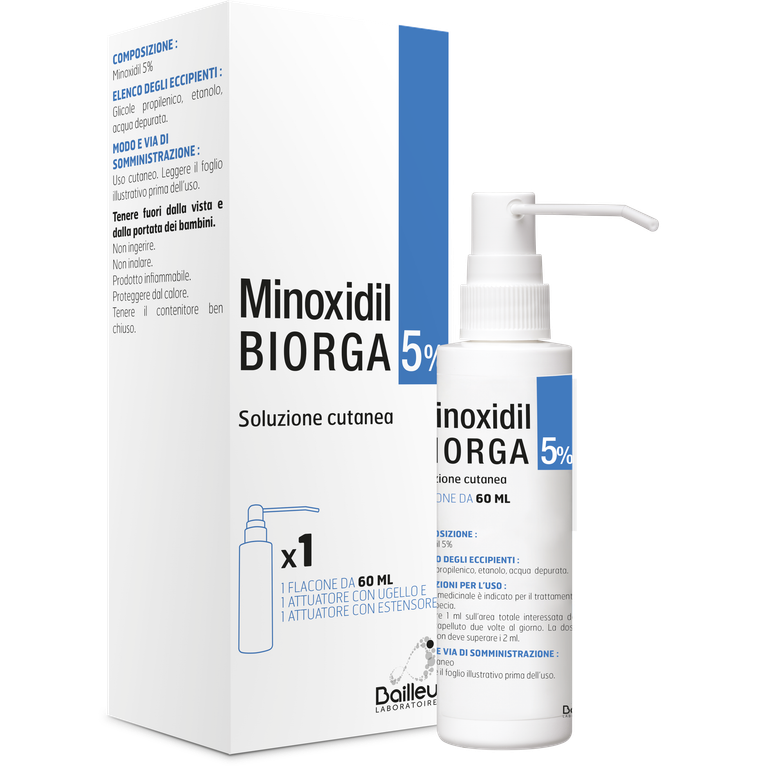 minoxidil biorga (laboratoires bailleul) soluz cutanea 60 ml5%