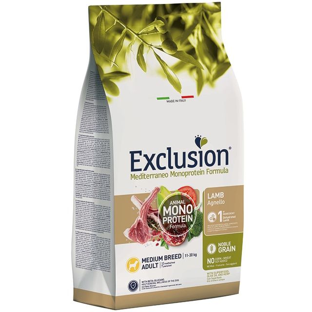 exclusion-mediterraneo-monoprotein-noble-grain-adult-lamb-medium-12kg