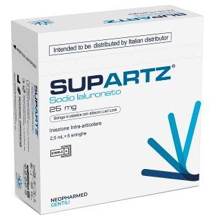 SIRINGA PRERIEMPITA INTRA-ARTICOLARE SUPARTZ ACIDO IALURONICO 25 MG 2,5 ML 5 PEZZI