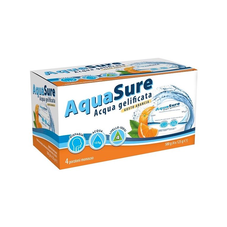 aquasure acqua gelificata arancia edulcorata multipack 4 pezzi da 125 g