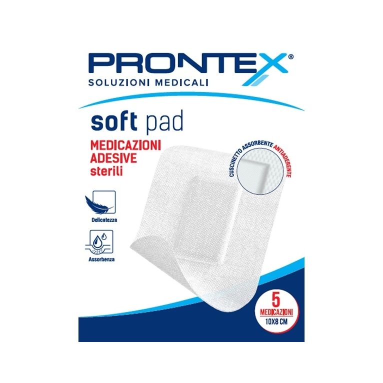 medicazione adesiva sterile prontex soft pad 10x8 cm 5 pezzi