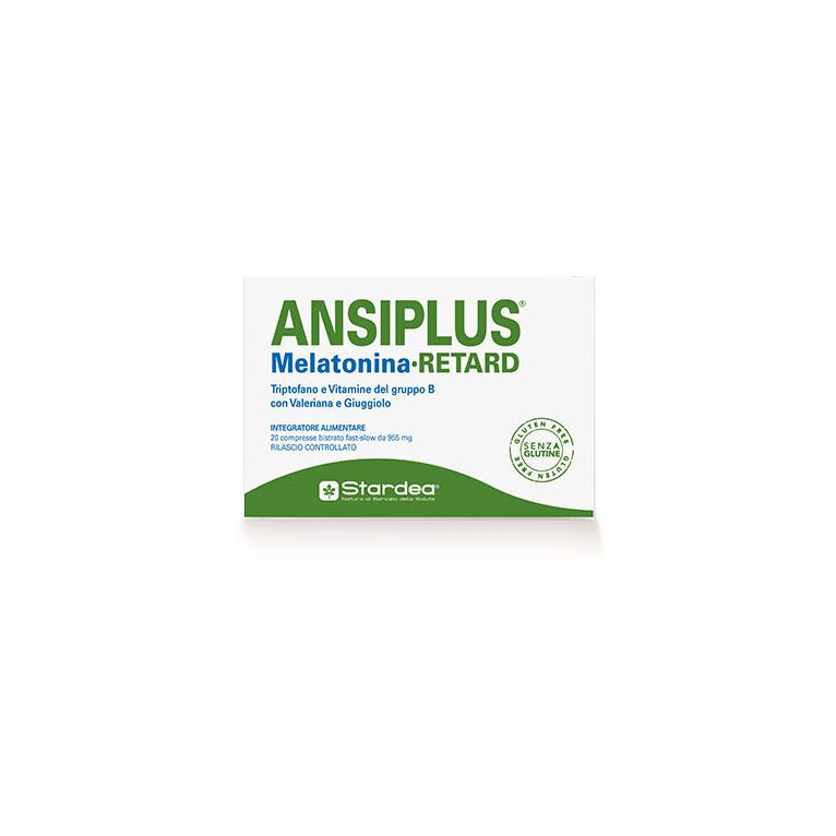 ansiplus retard melatonina 20 compresse bistrato fast slow 955 mg