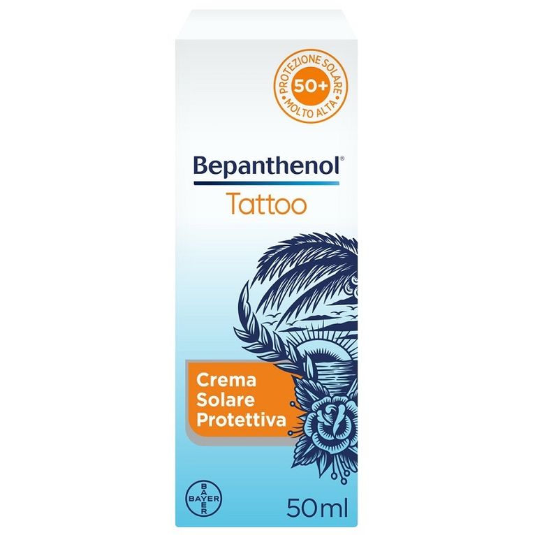 bepanthenol tattoo crema solare protettiva spf50+ 50 ml