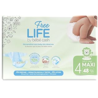 FREELIFE BY BEBECASH PANNOLINI MAXI TAGLIA 4 7-18 KG GIROVITA 38-60 CM 48 PEZZI