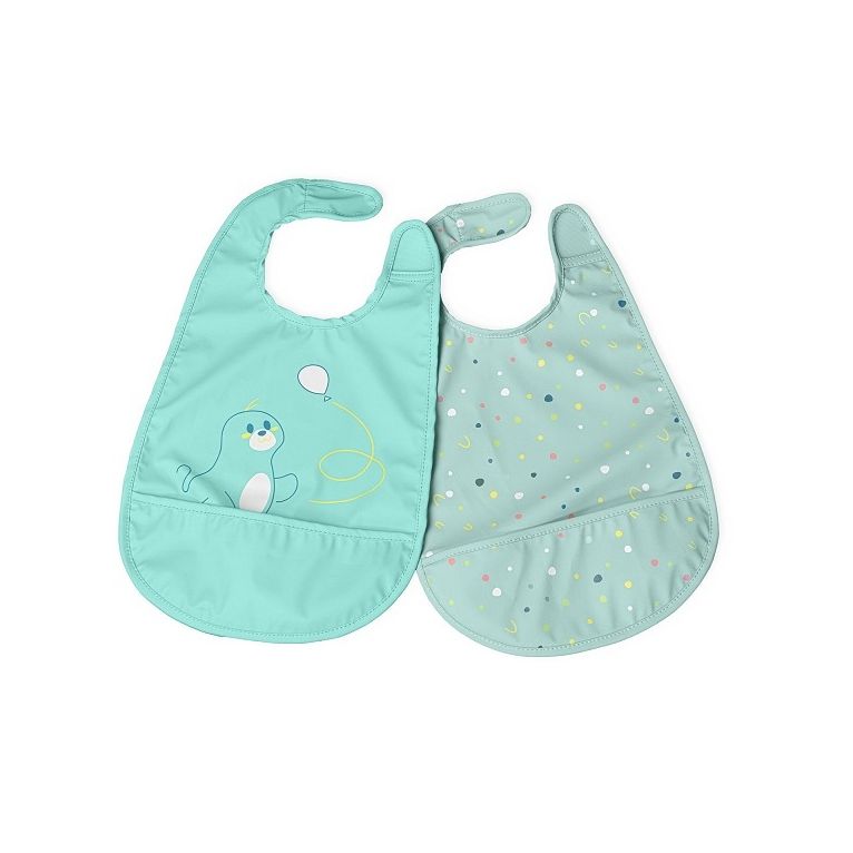 chicco bavaglina pappa azzurro 6m+ 2 pezzi