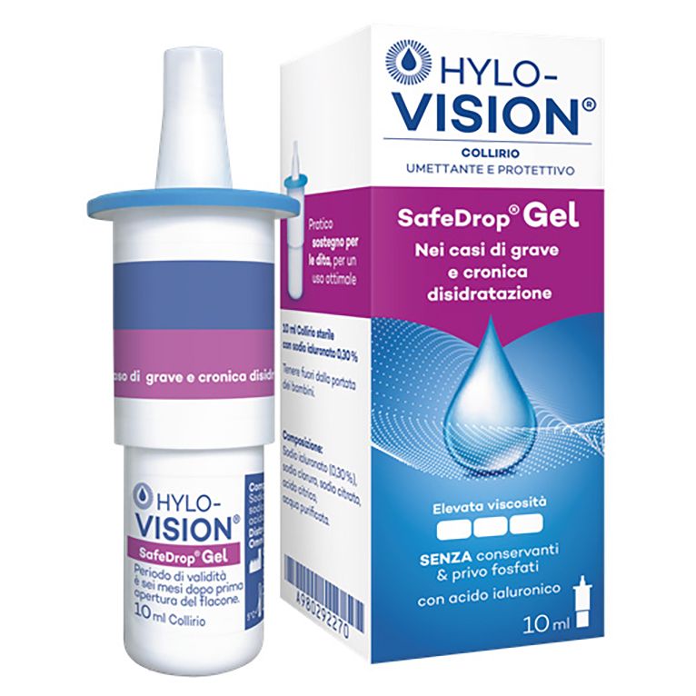 hylovision safe drop gel 0,3% collirio umettante e protettivo 10 ml