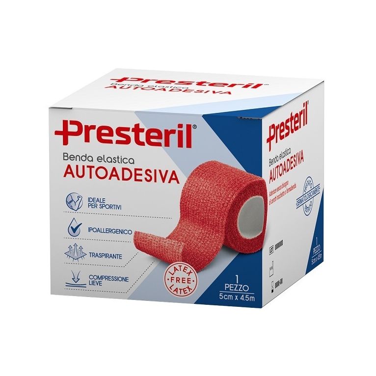 benda elastica autoadesiva latex free presteril cm 5x4,5 m tesi rosso