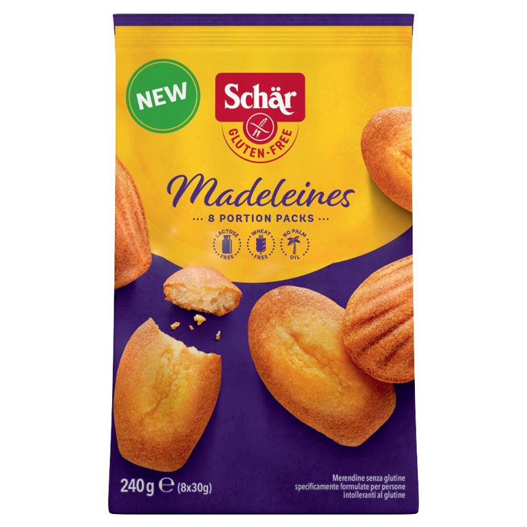 schar madeleines senza lattosio 8 porzioni da 30 g