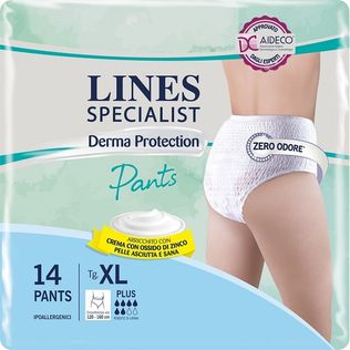 PANNOLONE PER INCONTINENZA LINES SPECIALIST DERMA PANTS PLUSXL 14 PEZZI