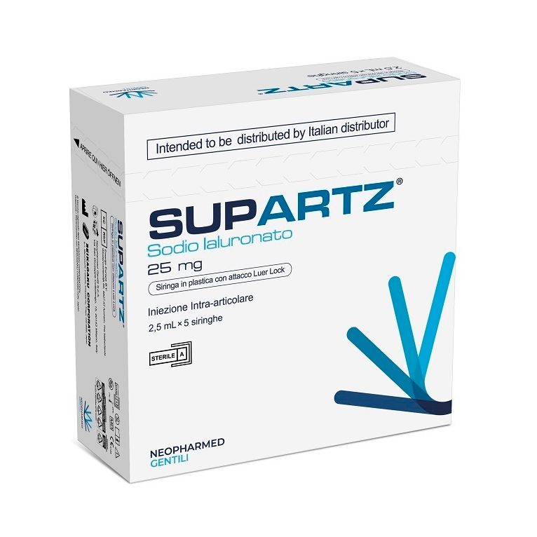 siringa preriempita intra-articolare supartz acido ialuronico 25 mg 2,5 ml 5 pezzi