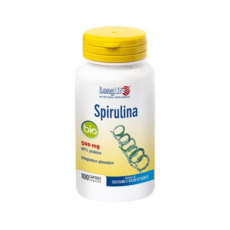 longlife spirulina bio 500 mg 100 capsule vegetali