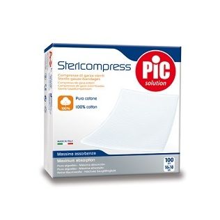 GARZA COMPRESSA IDROFILA PIC 10X10CM 4 STRATI 2 BUSTE 25 PEZZI FUSTELLA