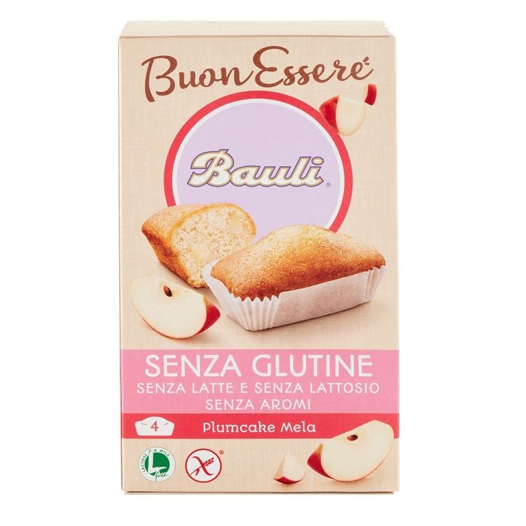 bauli free plumcake mela 4 pezzi da 33 g