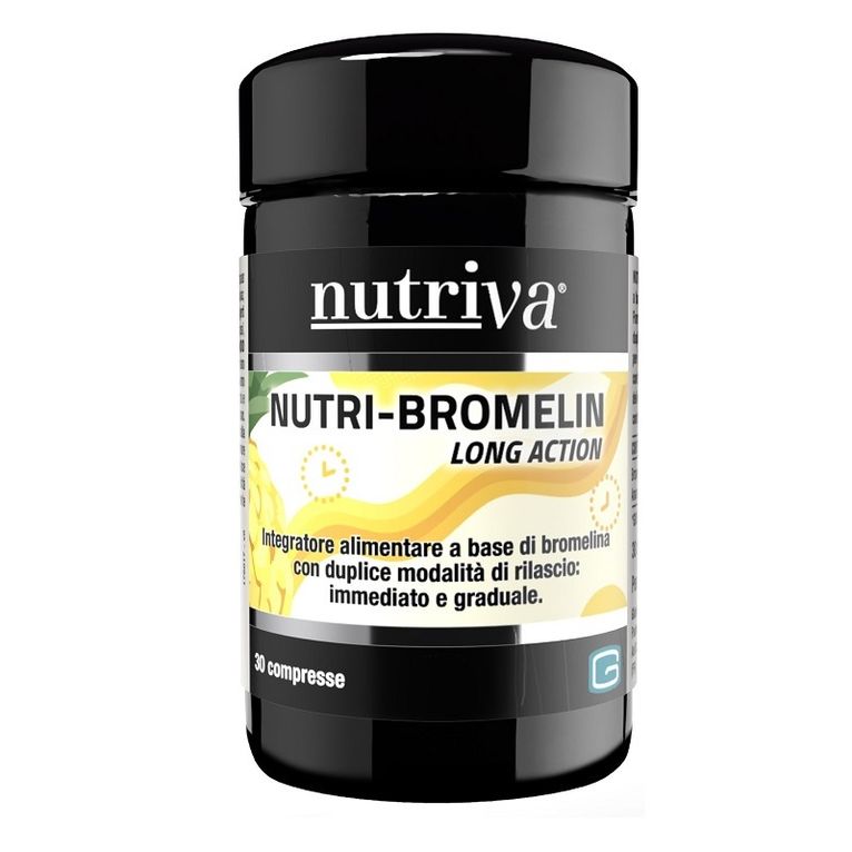 nutriva bromelin long action 30 compresse 1000 mg senza glutine naturalmente privo di lattosio
