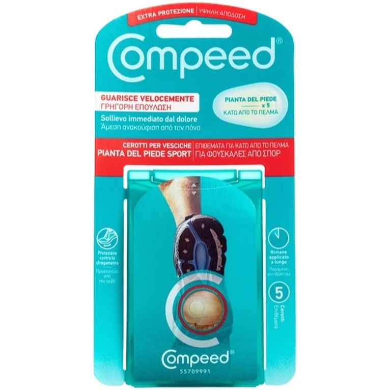 compeed cerotti per vesciche pianta piede sport 5 pezzi