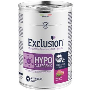 EXCLUSION MONOPROTEIN VETERINARY DIET FORMULA HYPOALLERGENICPORK AND PEA ALL BREEDS 400 G