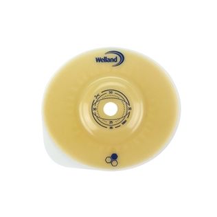 PLACCA PER UROSTOMIA CONVESSA RITAGLIABILE AURUM2 URO DIAMETRO 13-25 MM FLANGIA 45 MM 5 PEZZI
