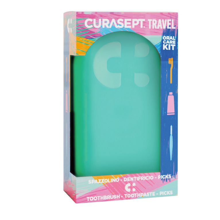 curasept travel verde 1 spazzolino + 1 dentifricio 20 ml + 3picks