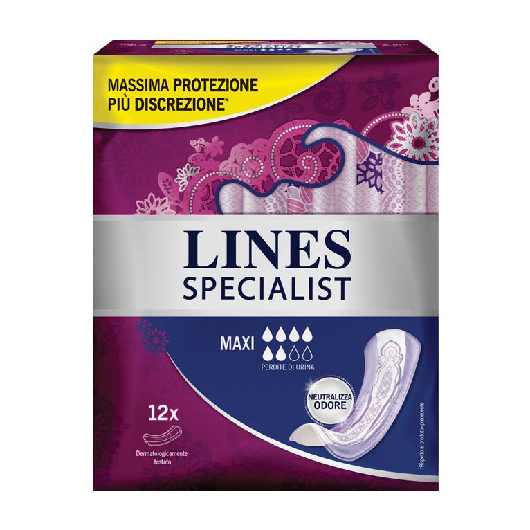 assorbenti per incontinenza lines specialist lady 12 pezzi