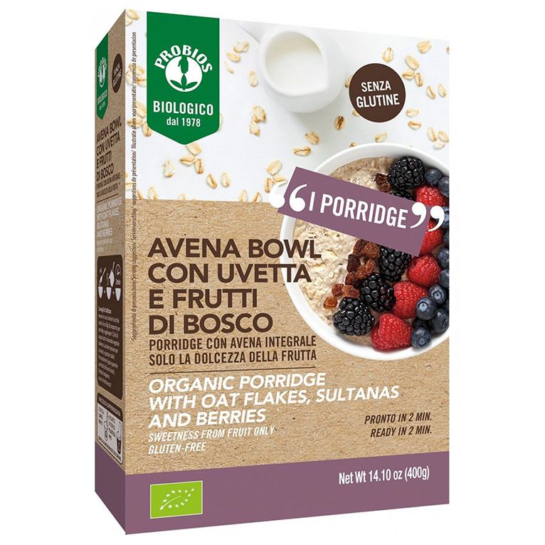 probios bio avena bowl frutti di bosco porridge con avena integrale 400 g
