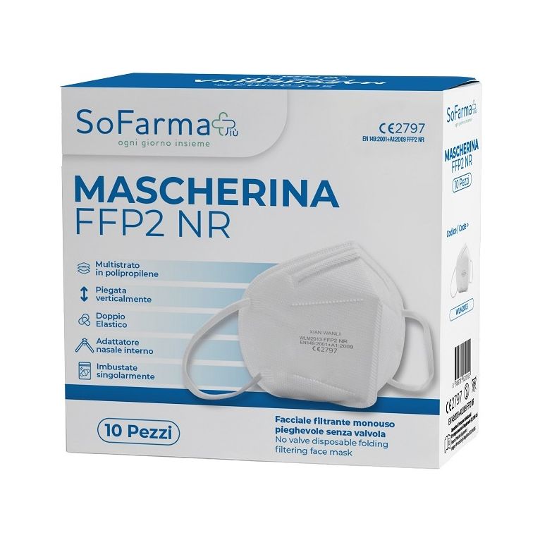 mascherina ffp2 bianca 10 pezzi sofarmapiu'