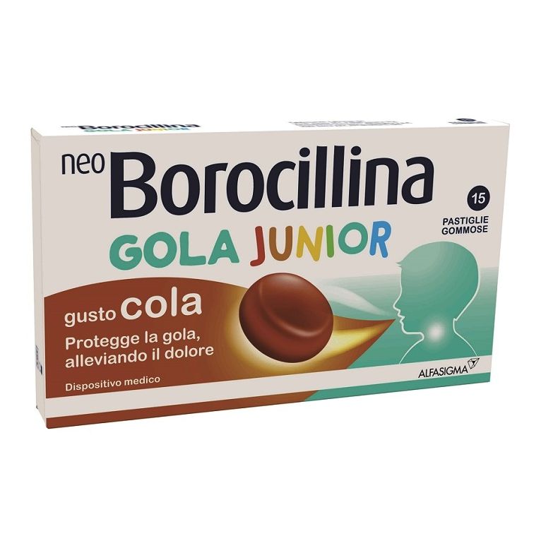 neoborocillina gola junior 15 pastiglie gusto cola